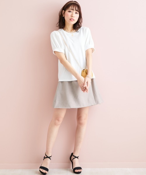 marun（マルン）の「＜大きいサイズ＞ バックリボンパフスリーブカットソー marun（Tシャツ/カットソー・レディース・ブラック/ピンク/オフホワイト・4L/5L/LL/3L/L）」の22枚目の写真