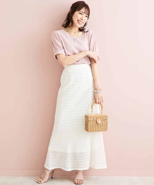 marun（マルン）の「＜大きいサイズ＞ バックリボンパフスリーブカットソー marun（Tシャツ/カットソー・レディース・ブラック/ピンク/オフホワイト・4L/5L/LL/3L/L）」の17枚目の写真