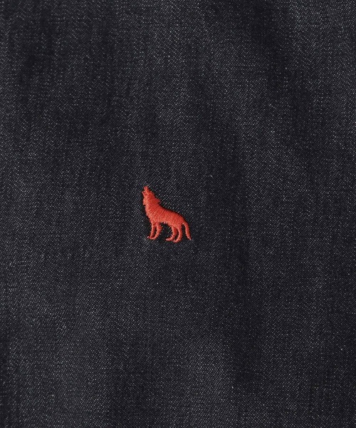 RAGEBLUE(レイジブルー)の「ワンポイント刺繍/デニムビッグシャツ(シャツ/ブラウス・メンズ・ブルー/ブラック・MEDIUM/LARGE)」の5枚目の写真