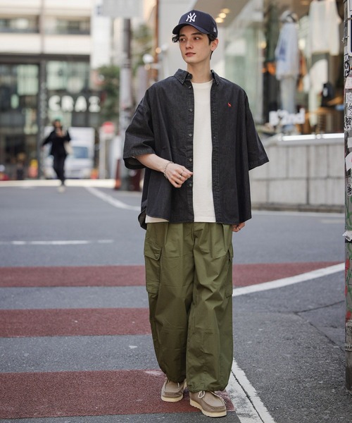 ブラウス シャツ ワンポイント刺繍デニムBIGシャツジャケット レディース tiptop ブラウス シャツ ワンポイント刺繍デニムBIGシャツ