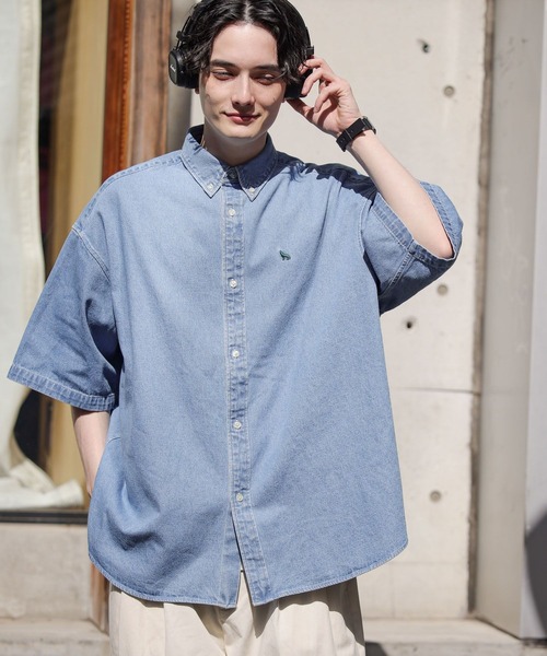 極美品 マディソンブルー ハンプトン ビックシルエット デニムシャツ B