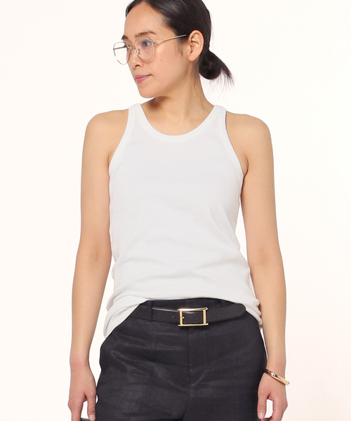 AP STUDIO（エーピーストゥディオ）の「コンパクトリブタンクトップ（タンクトップ・レディース・ブラック/ホワイト・FREE）」の2枚目の写真