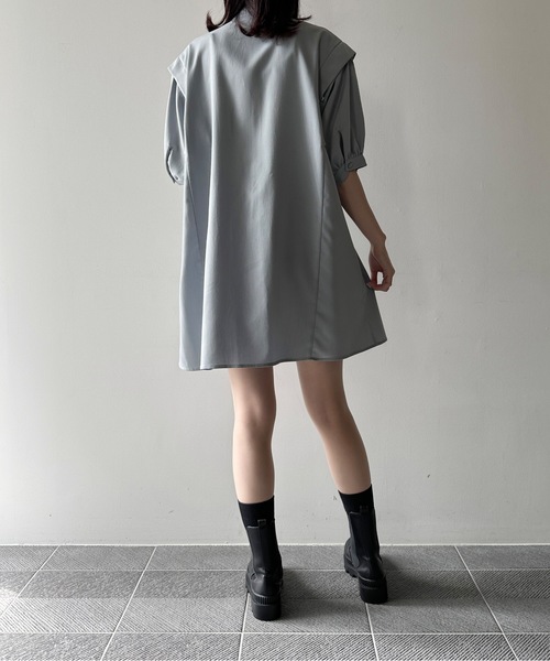 one way（ワンウェイ）の「リボンタイ半袖ブラウスワンピース