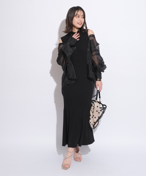 マイストラーダ シアーシャツ×マーメイドロングワンピース Mystrada シアーシャツ×マーメイドニットワンピース - メルカリ