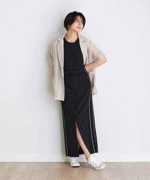 INED CLARO(イネドクラロ)の「Iラインパイピングロングスカート(スカート・レディース・ベージュ/ブラック・フリー)」の22枚目の写真