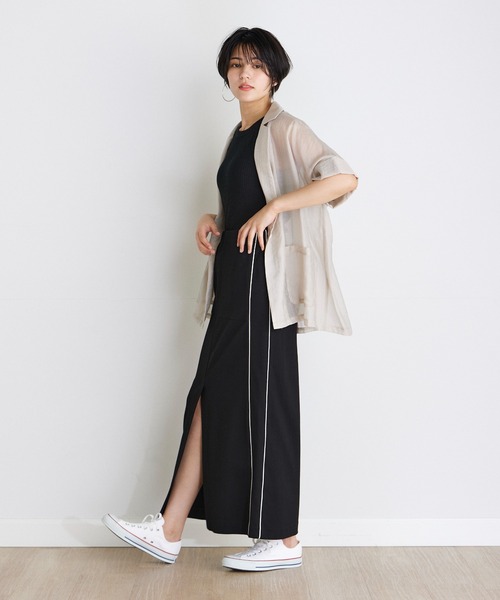 INED CLARO(イネドクラロ)の「Iラインパイピングロングスカート(スカート・レディース・ベージュ/ブラック・フリー)」の20枚目の写真