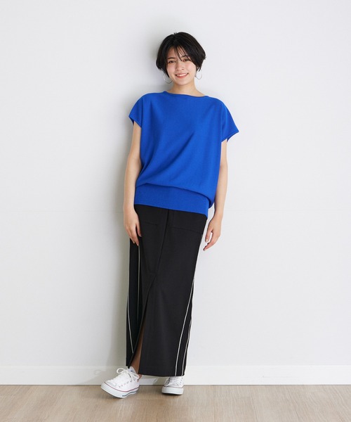 INED CLARO(イネドクラロ)の「Iラインパイピングロングスカート(スカート・レディース・ベージュ/ブラック・フリー)」の8枚目の写真