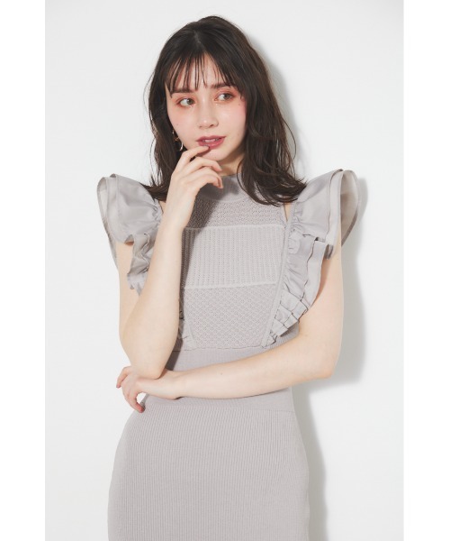 rienda（リエンダ）の「2WAYショルダーフリルクロシェタイト