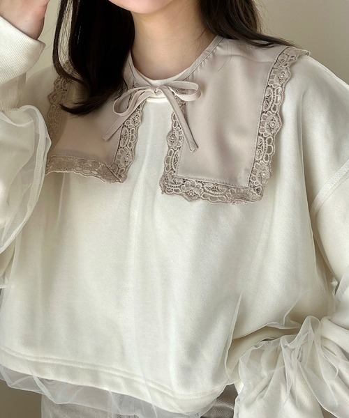 Cham.（チャム）の「レースビッグつけ襟（付け襟・レディース・ホワイト/ベージュ・FREE）」の18枚目の写真