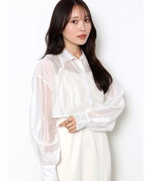 MERCURYDUO | クロップドシアーシャツ(シャツ/ブラウス)