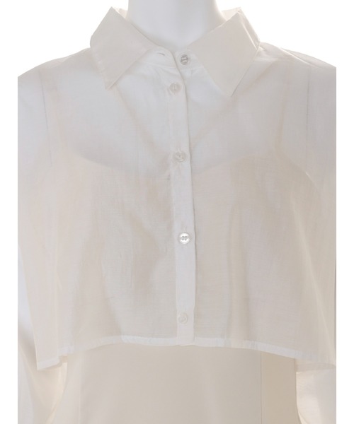 MERCURYDUO（マーキュリーデュオ）の「クロップドシアーシャツ（シャツ/ブラウス・レディース・ブラック/オフホワイト/ピンク・FREE）」の14枚目の写真