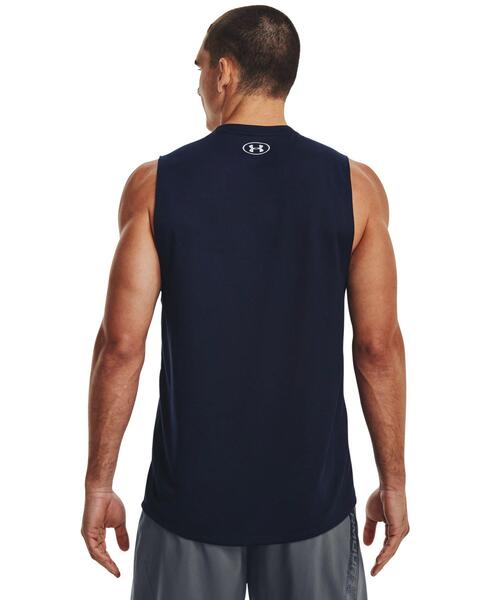 UNDER ARMOUR(アンダーアーマー)の「UAテック スリーブレスTシャツ 〈グラフィック〉(トレーニング/メンズ)(タンクトップ・メンズ・ネイビー・L/S/XXL/XL/M/3XL)」の2枚目の写真