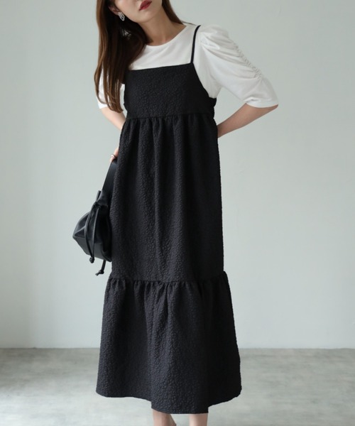 tocco closet(トッコ クローゼット)の「【ZOZO限定】エンボスキャミワンピース(ワンピース・レディース・アイボリー/ブラック・M)」の12枚目の写真