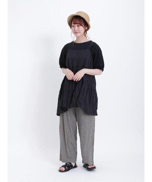 Samansa Mos2（サマンサ モスモス）の「ワッシャーキャミチュニック（チュニック・レディース・マスタード/オフホワイト/ブラック・F）」の22枚目の写真