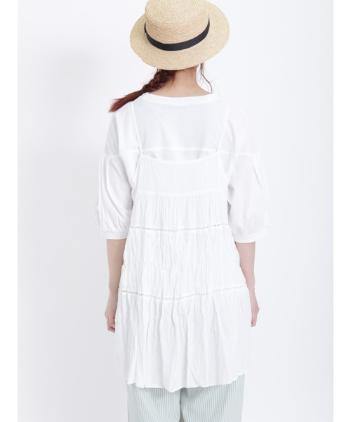 Samansa Mos2（サマンサ モスモス）の「ワッシャーキャミチュニック（チュニック・レディース・マスタード/オフホワイト/ブラック・F）」の14枚目の写真