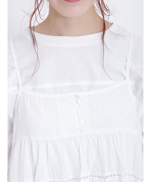 Samansa Mos2（サマンサ モスモス）の「ワッシャーキャミチュニック（チュニック・レディース・マスタード/オフホワイト/ブラック・F）」の15枚目の写真