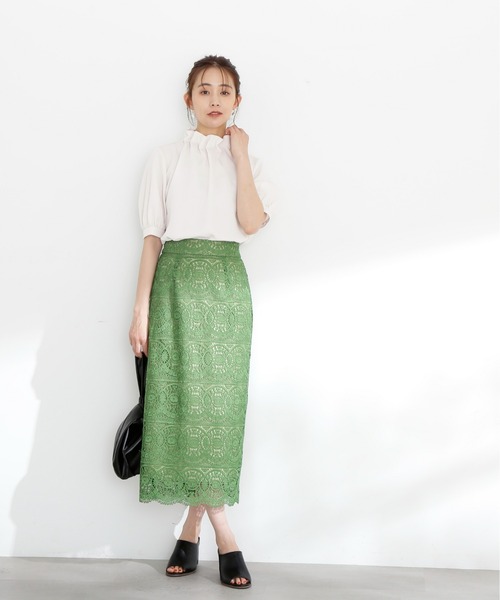 N.（N. Natural Beauty Basic）（エヌエヌナチュラルビューティーベーシック）の「◆ペーパーバック５分袖ブラウス（シャツ/ブラウス・レディース・ライトグリーン/ブラック/オフホワイト/グレー・MEDIUM）」の11枚目の写真