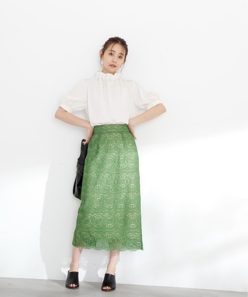 N.（N. Natural Beauty Basic）（エヌエヌナチュラルビューティーベーシック）の「◆ペーパーバック５分袖ブラウス（シャツ/ブラウス・レディース・ライトグリーン/ブラック/オフホワイト/グレー・MEDIUM）」の12枚目の写真