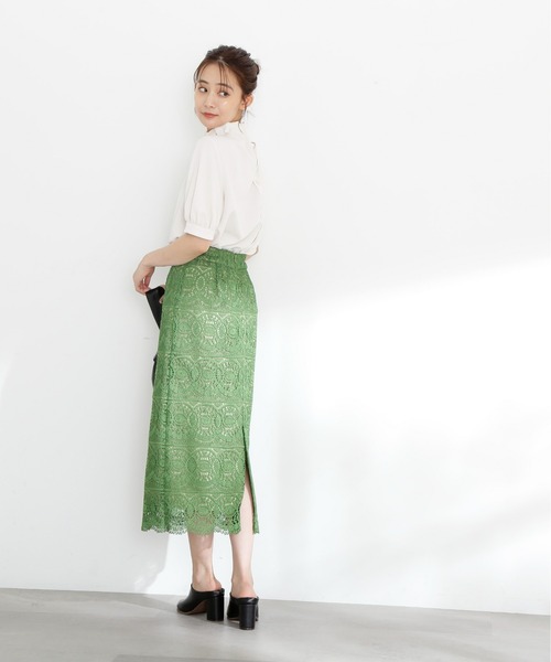 N.（N. Natural Beauty Basic）（エヌエヌナチュラルビューティーベーシック）の「◆ペーパーバック５分袖ブラウス（シャツ/ブラウス・レディース・ライトグリーン/ブラック/オフホワイト/グレー・MEDIUM）」の13枚目の写真