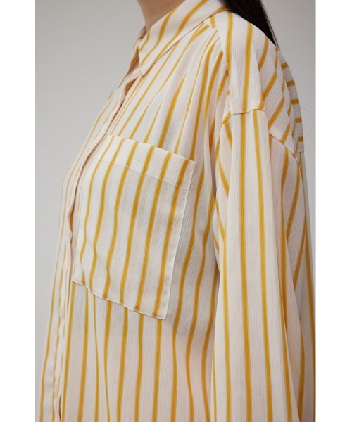 AZUL by moussy(アズールバイマウジー)の「SHEER STRIPE SHIRT/シアーストライプシャツ(シャツ/ブラウス・レディース・イエロー系その他/レッド系その他/ブルー系その他・FREE)」の20枚目の写真