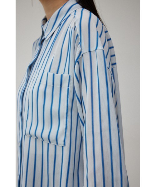 AZUL by moussy(アズールバイマウジー)の「SHEER STRIPE SHIRT/シアーストライプシャツ(シャツ/ブラウス・レディース・イエロー系その他/レッド系その他/ブルー系その他・FREE)」の11枚目の写真
