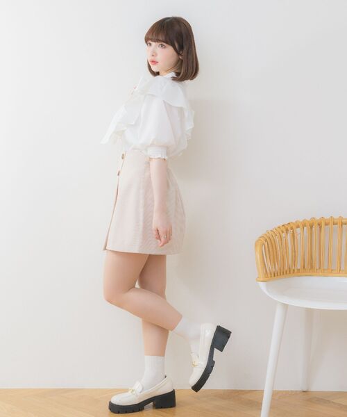 ems excite(エムズエキサイト)の「VフリルボウタイBL(シャツ/ブラウス・レディース・ホワイト/ブルー系その他/ピンク・FREE)」の21枚目の写真