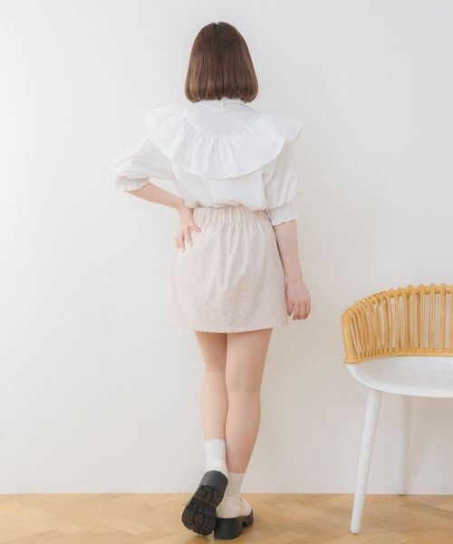 ems excite(エムズエキサイト)の「VフリルボウタイBL(シャツ/ブラウス・レディース・ホワイト/ブルー系その他/ピンク・FREE)」の9枚目の写真