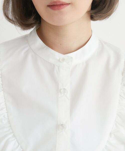 ems excite(エムズエキサイト)の「VフリルボウタイBL(シャツ/ブラウス・レディース・ホワイト/ブルー系その他/ピンク・FREE)」の10枚目の写真