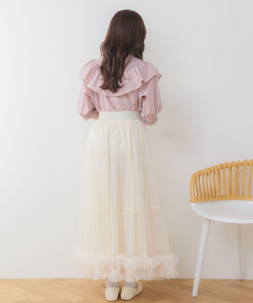 ems excite(エムズエキサイト)の「VフリルボウタイBL(シャツ/ブラウス・レディース・ホワイト/ブルー系その他/ピンク・FREE)」の15枚目の写真