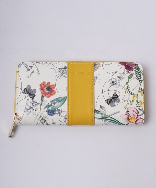FUNALIVE（ファンアライブ）の「MOAMOA ブルーミング 花柄ロングウォレット ラウンドファスナー 長財布（財布・レディース・ブラウン/パープル/イエロー・FREE）」の3枚目の写真