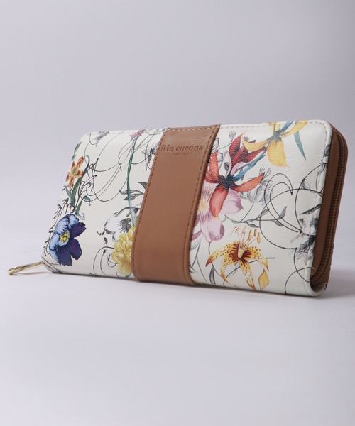FUNALIVE（ファンアライブ）の「MOAMOA ブルーミング 花柄ロングウォレット ラウンドファスナー 長財布（財布・レディース・ブラウン/パープル/イエロー・FREE）」の6枚目の写真