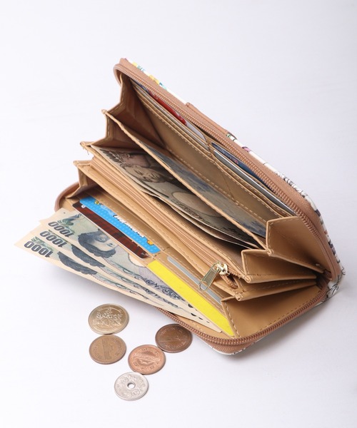 FUNALIVE（ファンアライブ）の「MOAMOA ブルーミング 花柄ロングウォレット ラウンドファスナー 長財布（財布・レディース・ブラウン/パープル/イエロー・FREE）」の13枚目の写真