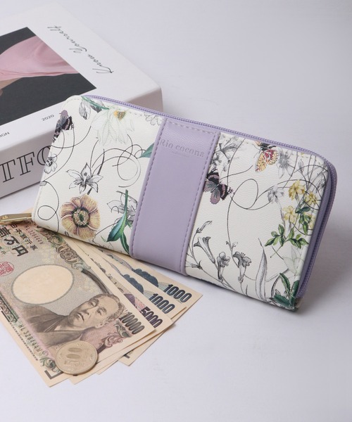 FUNALIVE（ファンアライブ）の「MOAMOA ブルーミング 花柄ロングウォレット ラウンドファスナー 長財布（財布・レディース・ブラウン/パープル/イエロー・FREE）」の16枚目の写真