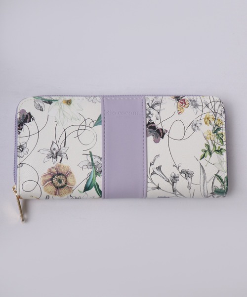 FUNALIVE（ファンアライブ）の「MOAMOA ブルーミング 花柄ロングウォレット ラウンドファスナー 長財布（財布・レディース・ブラウン/パープル/イエロー・FREE）」の8枚目の写真