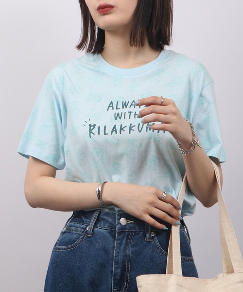 FUNALIVE(ファンアライブ)の「Rilakkuma 天竺 クルーネック 半袖Tシャツ(Tシャツ/カットソー・メンズ・ライトピンク/サックスブルー/ライトブルー/スモークピンク/オフホワイト/ナチュラル/チャコールグレー/ホワイト/ピンク/サックスブルー系/オートミール/ライトパープル/ミント/ホワイト系/ホワイト系1/チャコール・M/L/S)」の12枚目の写真