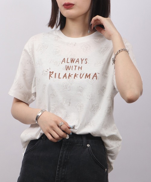 FUNALIVE(ファンアライブ)の「Rilakkuma 天竺 クルーネック 半袖Tシャツ(Tシャツ/カットソー・メンズ・ライトピンク/サックスブルー/ライトブルー/スモークピンク/オフホワイト/ナチュラル/チャコールグレー/ホワイト/ピンク/サックスブルー系/オートミール/ライトパープル/ミント/ホワイト系/ホワイト系1/チャコール・M/L/S)」の21枚目の写真