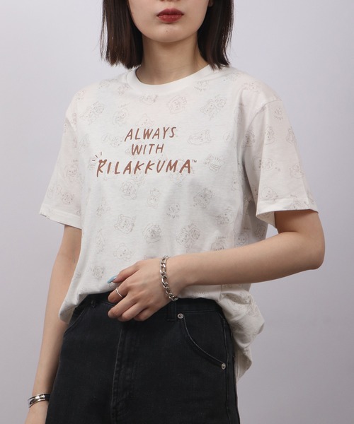 FUNALIVE(ファンアライブ)の「Rilakkuma 天竺 クルーネック 半袖Tシャツ(Tシャツ/カットソー・メンズ・ライトピンク/サックスブルー/ライトブルー/スモークピンク/オフホワイト/ナチュラル/チャコールグレー/ホワイト/ピンク/サックスブルー系/オートミール/ライトパープル/ミント/ホワイト系/ホワイト系1/チャコール・M/L/S)」の22枚目の写真
