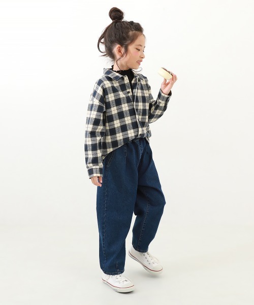 devirock(デビロック)の「楽デニム ルーズタックパンツ(デニムパンツ・キッズ・ネイビー/ブルー系9/ブラック・130cm/140cm/150cm/160cm/100cm/110cm/120cm)」の12枚目の写真