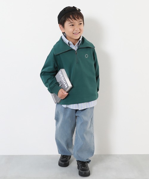 devirock(デビロック)の「楽デニム ルーズタックパンツ(デニムパンツ・キッズ・ネイビー/ブルー系9/ブラック・130cm/140cm/150cm/160cm/100cm/110cm/120cm)」の7枚目の写真