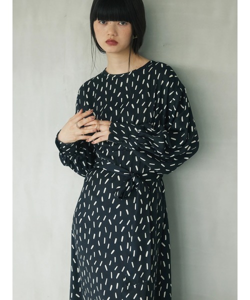 armonia（アルモニーア）の「a.　スクエアドットプリントタックワンピース（ワンピース・レディース・アイボリー/ブラック/イエロー・FREE）」の19枚目の写真