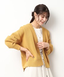 DRESKIP | フェイクパ-ル使い畦編みニットカーディガン(カーディガン/ボレロ)