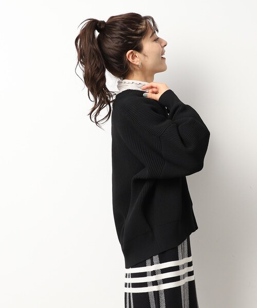 DRESKIP（ドレスキップ）の「◆フェイクパ－ル使い畦編みニットカーディガン（カーディガン/ボレロ・レディース・ブルー/レモンイエロー/ライトグレー/サンドベージュ/ブラック・02/03/04）」の11枚目の写真