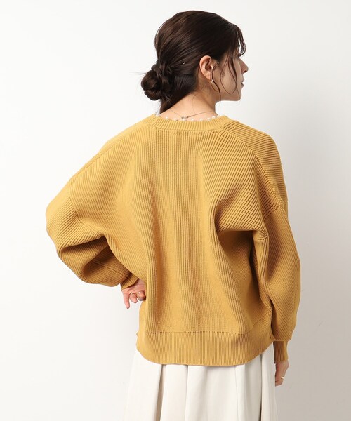 DRESKIP（ドレスキップ）の「◆フェイクパ－ル使い畦編みニットカーディガン（カーディガン/ボレロ・レディース・ブルー/レモンイエロー/ライトグレー/サンドベージュ/ブラック・02/03/04）」の17枚目の写真