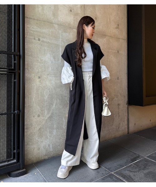 GALENA(ガレナ)の「【GALENA/ガレナ】パールボタンロングジレ(ベスト・レディース・ブラック・FREE)」の11枚目の写真