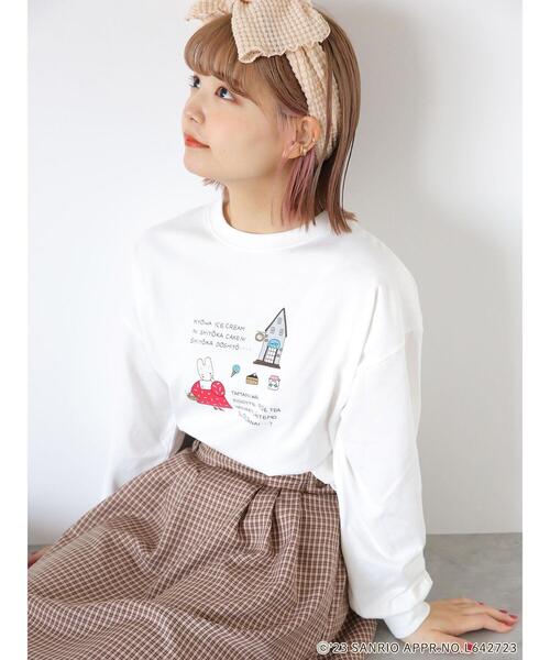エヘカソポ マロンクリーム プリントカットソー　コラボ　限定 ehka sopo（エヘカソポ）の「【サンリオ】ﾏﾛﾝｸﾘｰﾑ／ﾌﾟﾘﾝﾄｶｯﾄｿｰ
