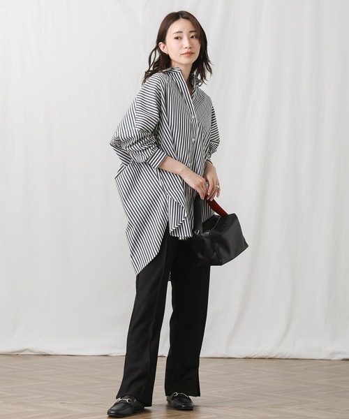 Gready Brilliant(グレディブリリアン)の「TR裾ZIPセミフレアパンツ(その他パンツ・レディース・グレー/ブラック・36/38)」の3枚目の写真
