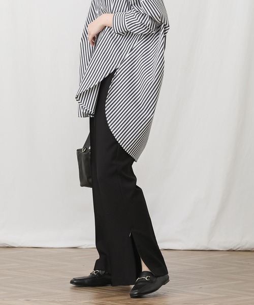 Gready Brilliant(グレディブリリアン)の「TR裾ZIPセミフレアパンツ(その他パンツ・レディース・グレー/ブラック・36/38)」の8枚目の写真