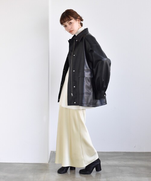 CODE A(コードエー)の「◆CODE A|oversized blouson(ブルゾン・レディース・ブラック/ダークブラウン・36/38)」の21枚目の写真