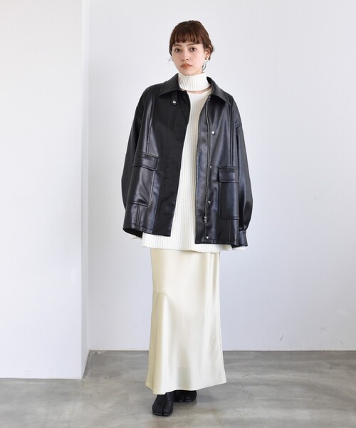 CODE A(コードエー)の「◆CODE A|oversized blouson(ブルゾン・レディース・ブラック/ダークブラウン・36/38)」の22枚目の写真