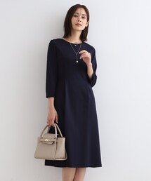 INDIVI | 【定番スーツ／ジャージ素材／スタイルアップ】フィット＆フレアワンピース(ワンピース)